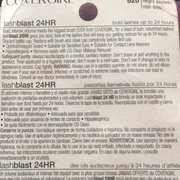 CoverGirl LashBlast 24HR Mascara - Blue Black - 0.44 fl oz - Picture 6 of 7